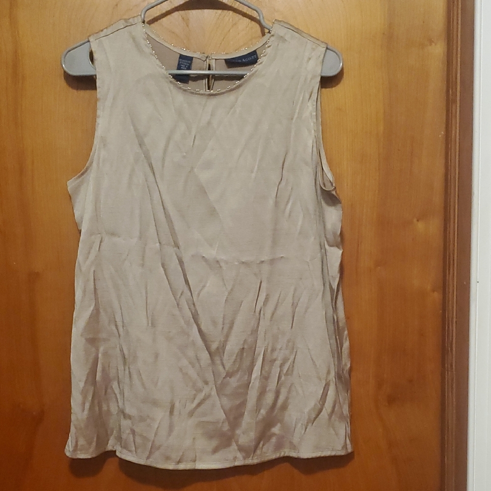 Elegant Tan Sleeveless Top